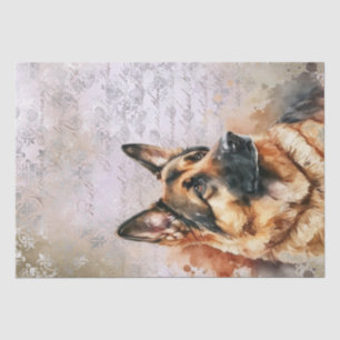 German Shepherd Dog Watercolor Seidenpapier