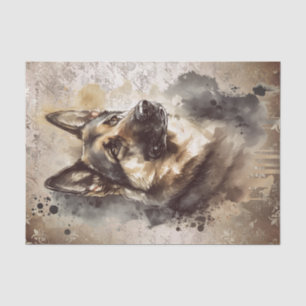 German Shepherd Dog Watercolor Seidenpapier