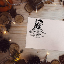 German Shepherd Dog Weihnachts-Rücksendeadresse Gummistempel