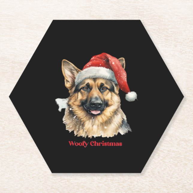 German Shepherd Dog Xmas Weihnachtsgeschenke Ideen Untersetzer (Vorderseite)