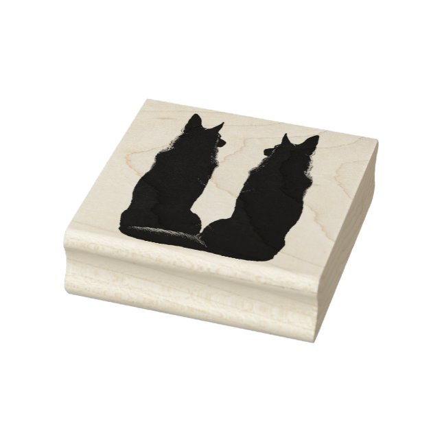 German Shepherd Double Silhouette Gummistempel (Stempel)