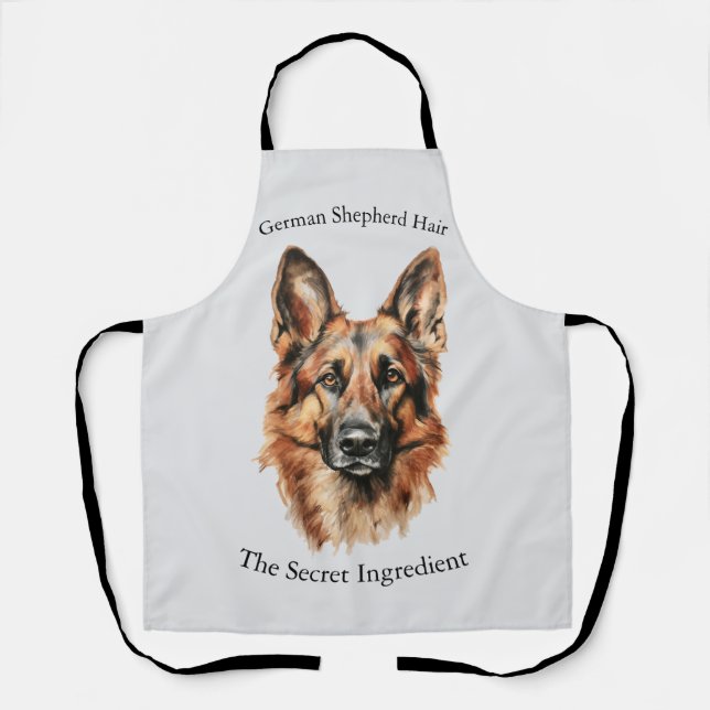 German Shepherd Drawing Portrait Apron Schürze (Vorderseite)