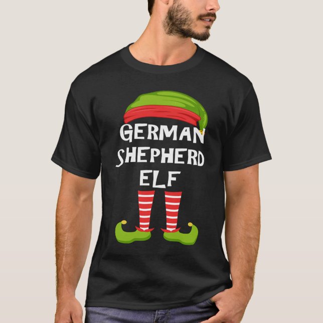 German Shepherd Elf Matching Family Christmas Part T-Shirt (Vorderseite)