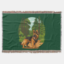 German Shepherd Forest Adventure Dog  Decke