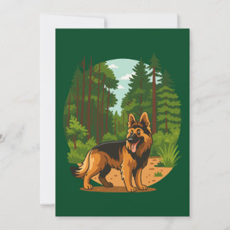 German Shepherd Forest Adventure Dog  Einladung