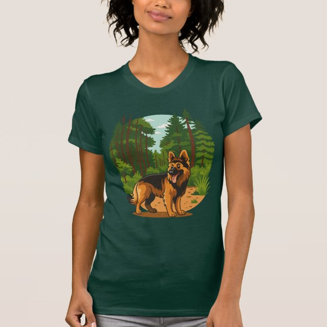 German Shepherd Forest Adventure Dog  T-Shirt