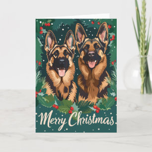 German Shepherd Frohe Weihnachten Personalisiert
