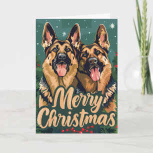 German Shepherd Frohe Weihnachten Personalisiert
