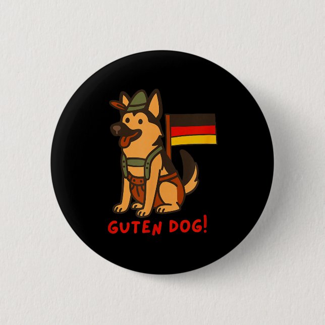 German Shepherd Funny Beer Festival Guten Dog  Button (Vorderseite)