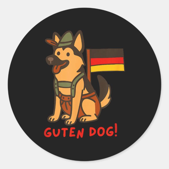 German Shepherd Funny Beer Festival Guten Dog  Runder Aufkleber (Vorderseite)