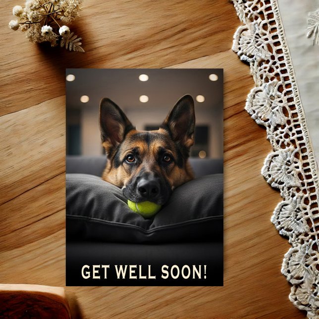 German Shepherd Get Well Postcard Postkarte (Von Creator hochgeladen)