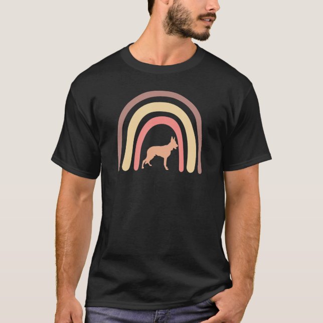German Shepherd GSD Dog  Mom Dad Pet Rainbow Boho  T-Shirt (Vorderseite)