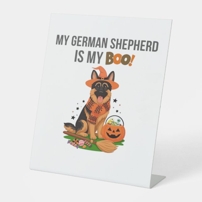 German Shepherd Halloween Costume  My German Sheph Sockelschild (Vorderseite)