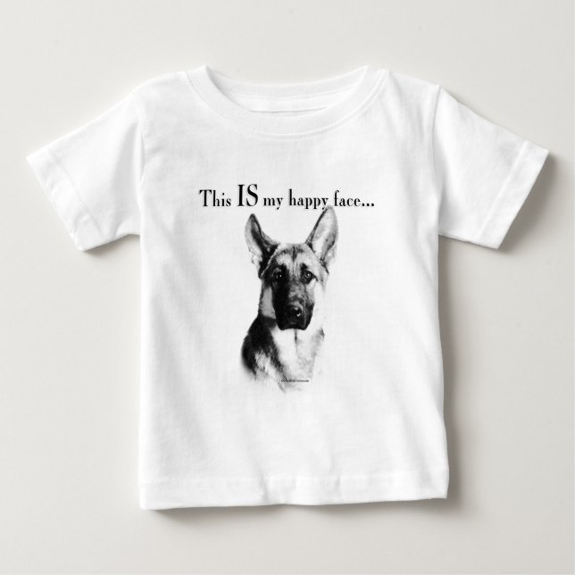 German Shepherd Happy Face Baby T-shirt (Vorderseite)