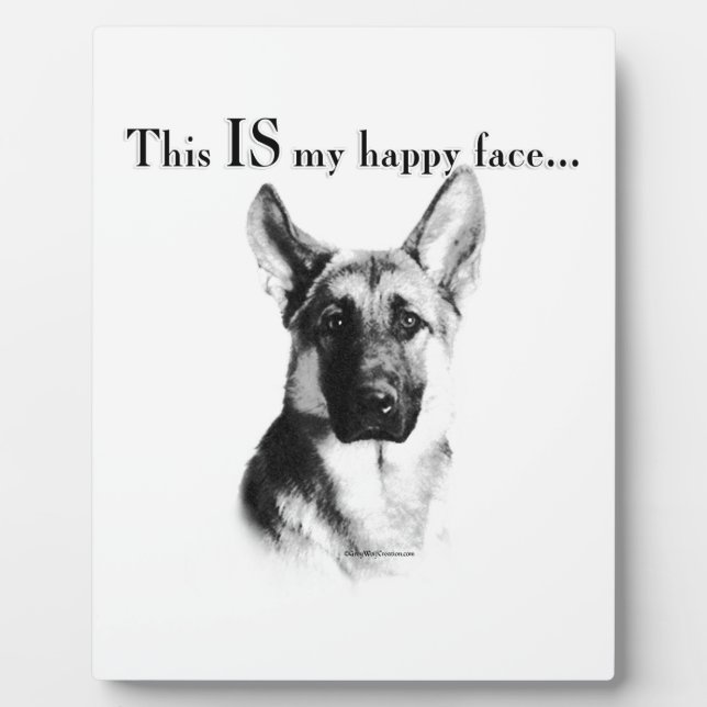 German Shepherd Happy Face Fotoplatte (Vorderseite)