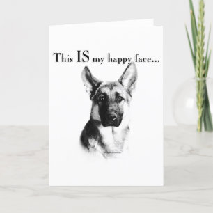 German Shepherd Happy Face Karte