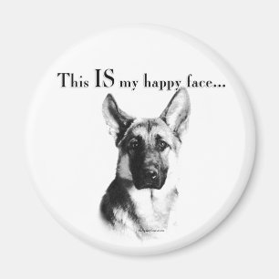 German Shepherd Happy Face Magnet