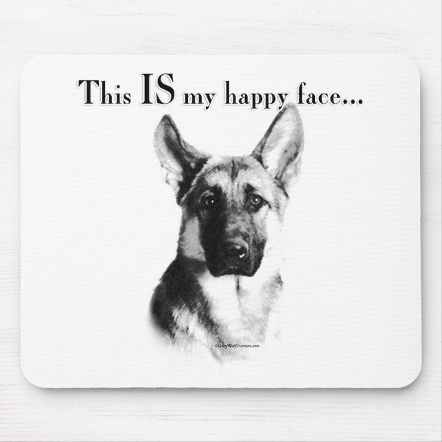 German Shepherd Happy Face Mousepad (Vorne)