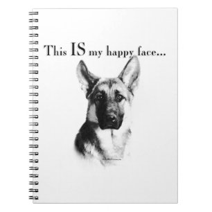 German Shepherd Happy Face Notizblock