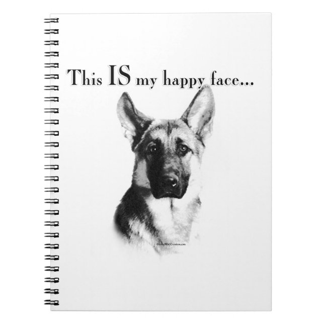 German Shepherd Happy Face Notizblock (Vorderseite)