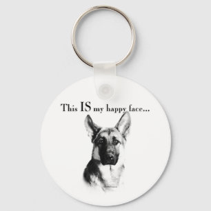 German Shepherd Happy Face Schlüsselanhänger