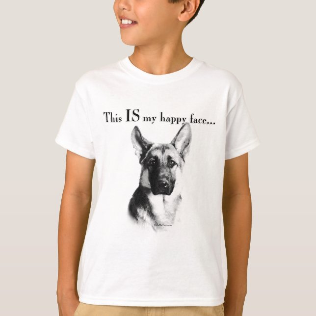 German Shepherd Happy Face T-Shirt (Vorderseite)