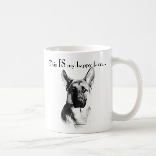 German Shepherd Happy Face Tasse (Rechts)