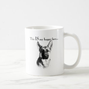German Shepherd Happy Face Tasse