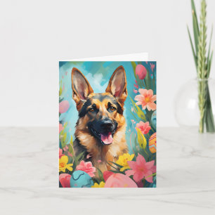 German Shepherd Happy Oaster Karte