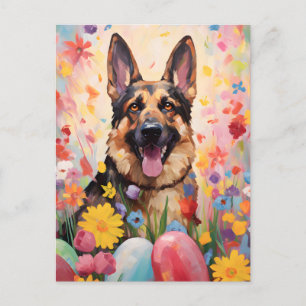 German Shepherd Happy Oaster Postkarte