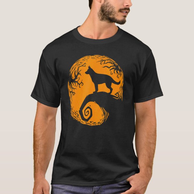 German Shepherd Harvest Moon T-Shirt (Vorderseite)
