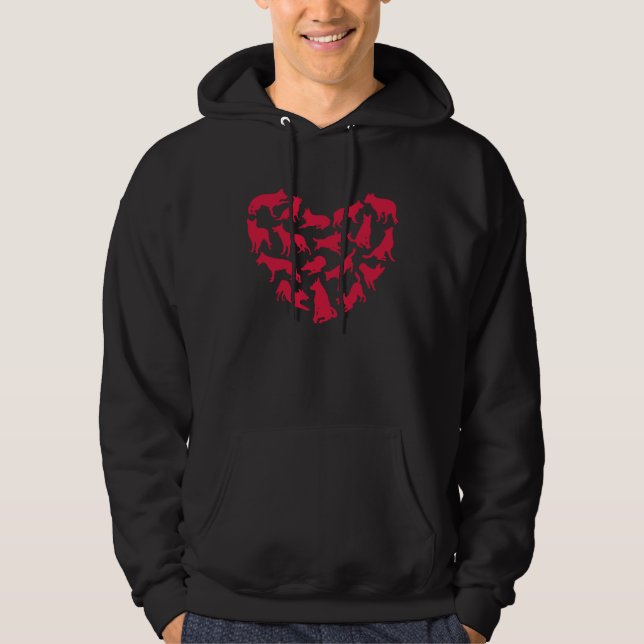 German Shepherd Heart Valentines Day Men Women Lov Hoodie (Vorderseite)
