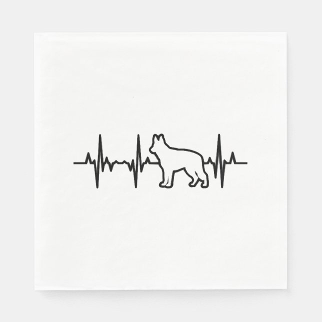 German Shepherd Heartbeat Serviette (Vorderseite)
