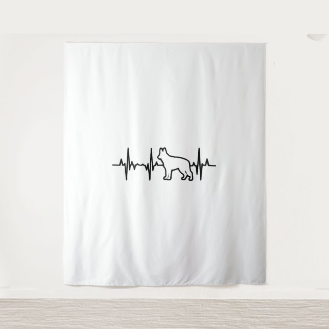 German Shepherd Heartbeat Wandteppich (Vorderseite)