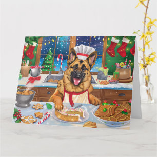 German Shepherd Holiday Baking: Festliche Weihnach Karte