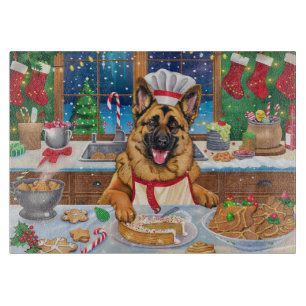 German Shepherd Holiday Baking: Festliche Weihnach Schneidebrett