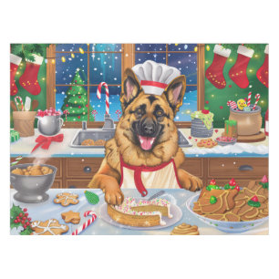German Shepherd Holiday Baking: Festliche Weihnach Tischdecke