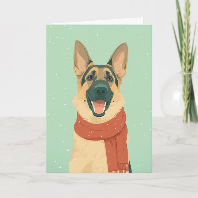 German Shepherd Holiday Greeting Karte (Vorderseite)