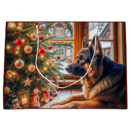 German Shepherd Holiday  Große Geschenktüte