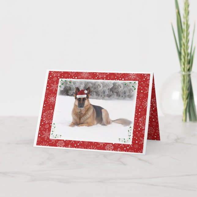 German Shepherd Holiday Gruß Feiertagskarte (Vorderseite)