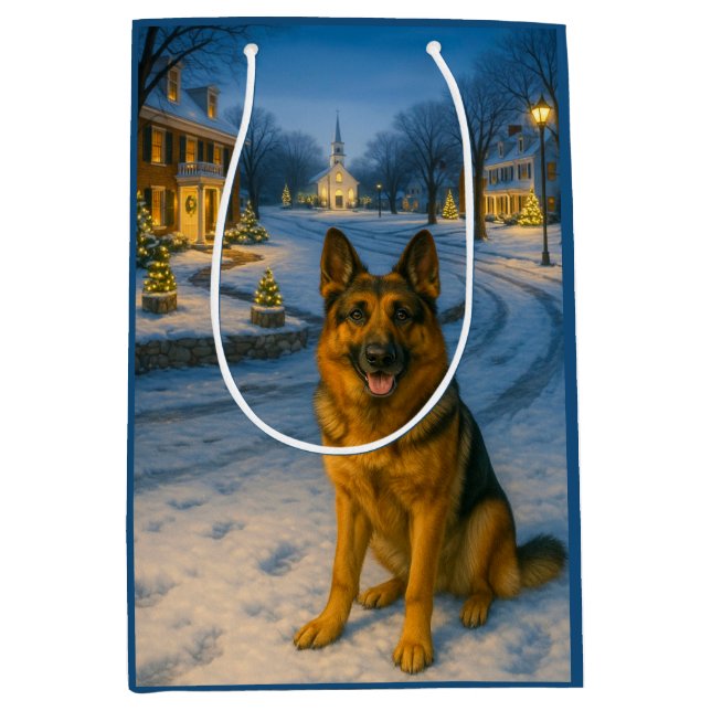 German Shepherd Holiday  Mittlere Geschenktüte (Vorderseite)