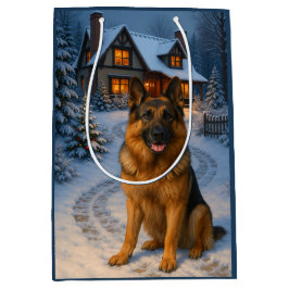 German Shepherd Holiday  Mittlere Geschenktüte