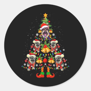 German Shepherd Hund Weihnachtsmannmütze Weihnacht Runder Aufkleber