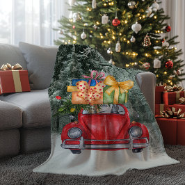 German Shepherd Hunde Weihnachten Autofahren es Zu Fleecedecke