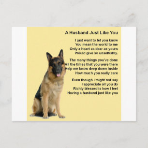 German Shepherd Husband Poem Postkarte