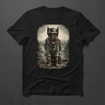 German Shepherd in a Soldier's Suit
