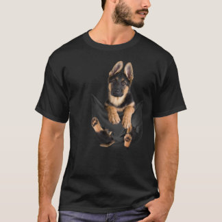 German Shepherd In Pocket Funny Dog Lover Gifts fu T-Shirt