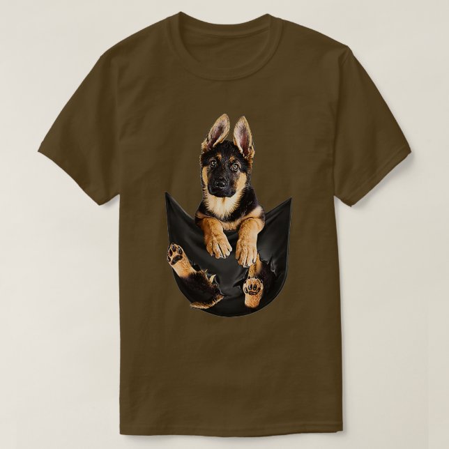 German Shepherd In Pocket Funny Dog Lover Gifts  T-Shirt (Design vorne)