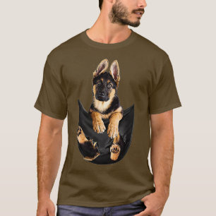 German Shepherd In Pocket Funny Dog Lover Gifts  T-Shirt