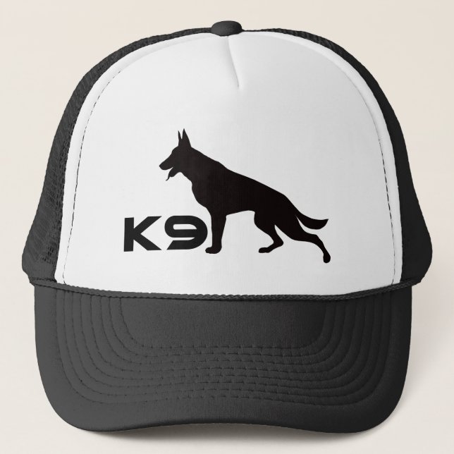 German Shepherd K9 Black Truckerkappe (Vorderseite)